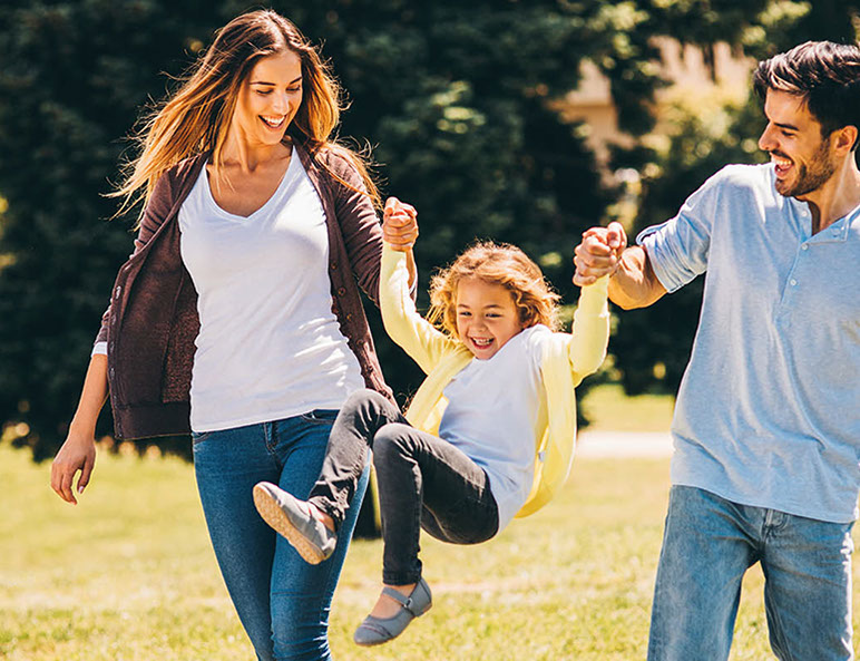 Young family with beautiful smiles in Gillett WI
